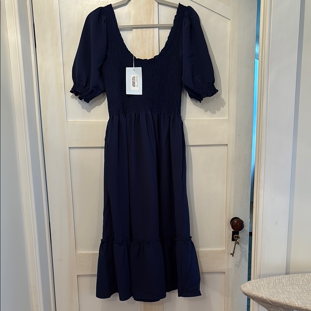 Hill House Home - The Maternity Louisa Nap Dress - Navy Crepe - Size S